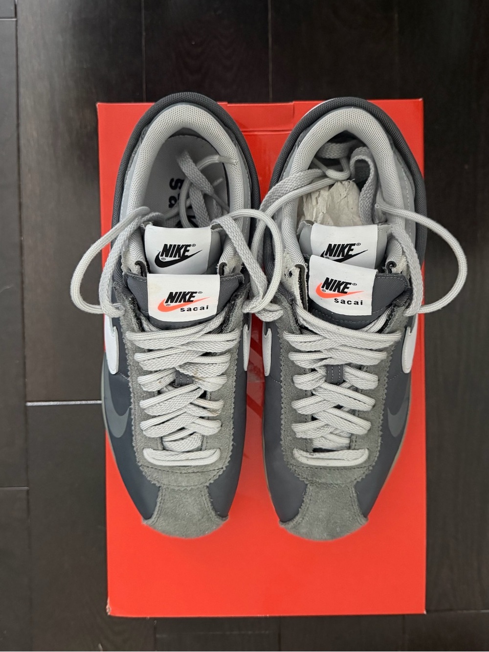 Nike 2022 Sacai x Zoom Cortez SP ‘Iron Grey’ (10.5)
Grey Dual-Tongue Sneakers - Picture 5 of 11